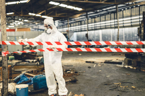 Professional Sewage Cleanup technician working in Dublin, OH